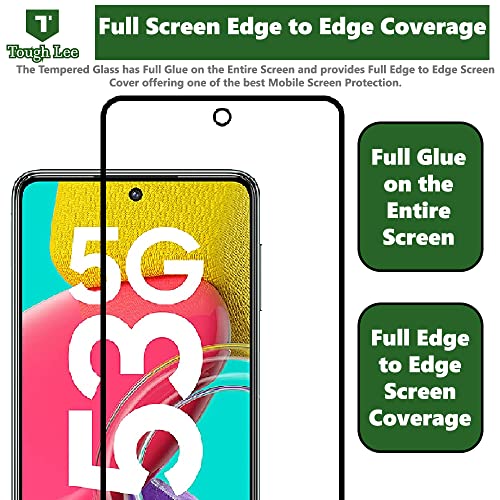 Tough Lee Full Screen Coverage Tempered Glass for Samsung Galaxy M55 5G / M53 5G / M51 / F62 / M52 5G With Easy Installation Kit; Pack of 1 3