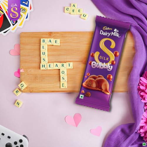 Image of Cadbury Dairy Milk Silk Bubbly 112 g (Pack of 3) & Silk Bubbly 46 g (Pack of 5) Chocolate Bars, 566 g