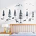 wondever Adesivi Murali Alberi Foresta Sticker da Muro Animale Cervo Pino Adesivi da Parete per Camera da Letto Soggiorno Ufficio