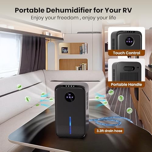 Dehumidifier(88.0OZ) for Home With Drain Hose Timer(8-12-24H) Quiet Portable Dehumidifier with Auto Shut Off for Bedroom Bathroom Basement Kitchen RV Closet(1000Sq.ft) - Image 3