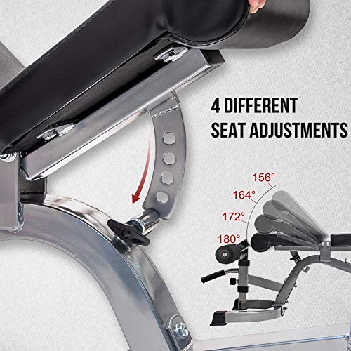 Merax Weight Bench 800 LBS Capacity, Incline Decline Exercise Utility Bench Adjustable 7+4 Positions for Multi-Purpose Workout