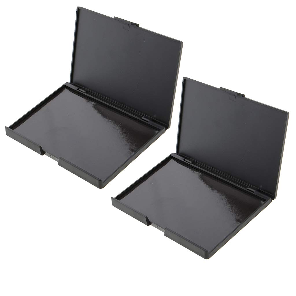 B Blesiya2x Cosmetic Empty Magnetic Palette Box Eyeshadow Powder Makeup Case Make Up Organizer Space-Saving Black Travel Friendly