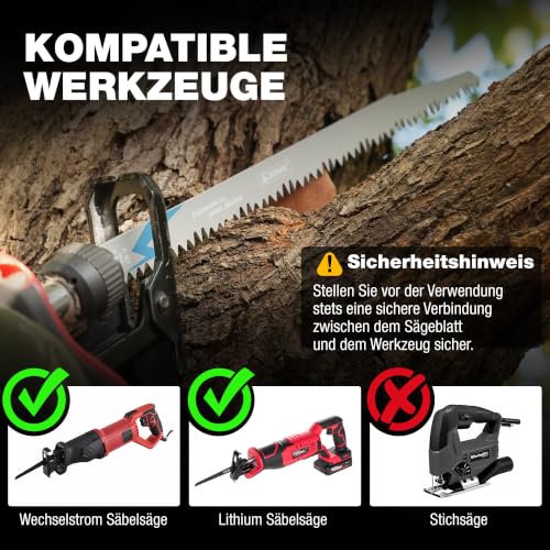EZARC Säbelsägeblätter Holz, CRV, R1231GS, 5TPI 300mm, 5tlg – Ansicht 6