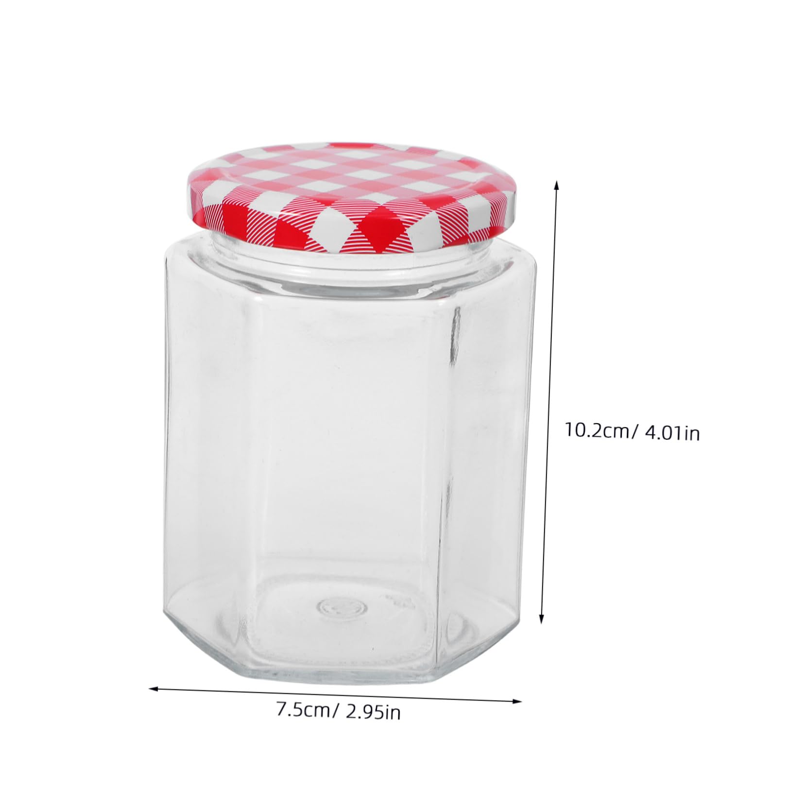 Sechseckige Marmeladengläser mit Luftdichtem Deckel, 6 Stück, 250 Ml | Glas und Tinplate, Durchsichtig, für Kleine Artikel und Pickles, Wiederverwendbar