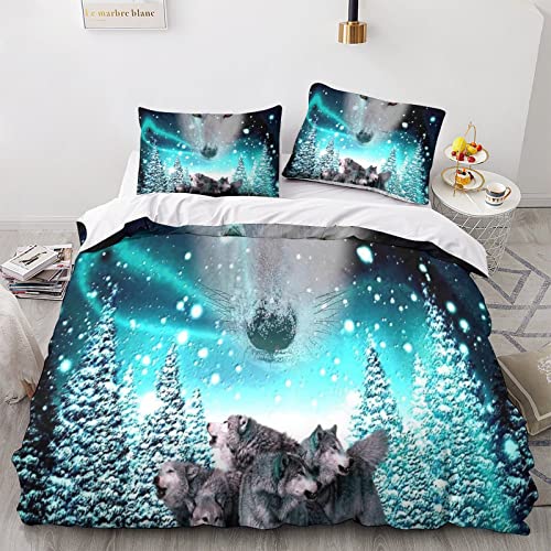 Housse de couette loup imprimé 3D de qualité supérieure lit 220x240cm