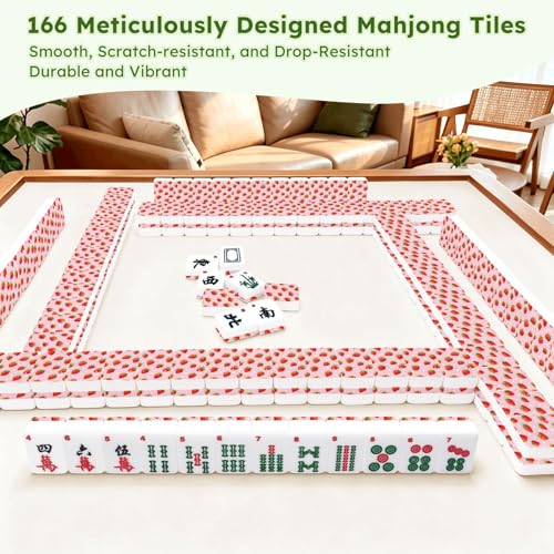 Set de Mahjong Americano con 166 fichas y accesorios miniatura 7