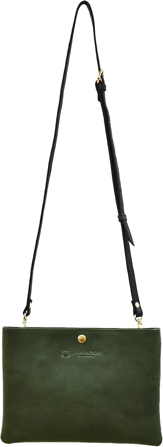 Amazon サコッシュ 小さめ メンズ 栃木レザー 日本製 大人 ブランド ショルダーバッグ ボディバッグ プレゼント 人気 30代 40代 50代 レディース ブランド Green ショルダーバッグ