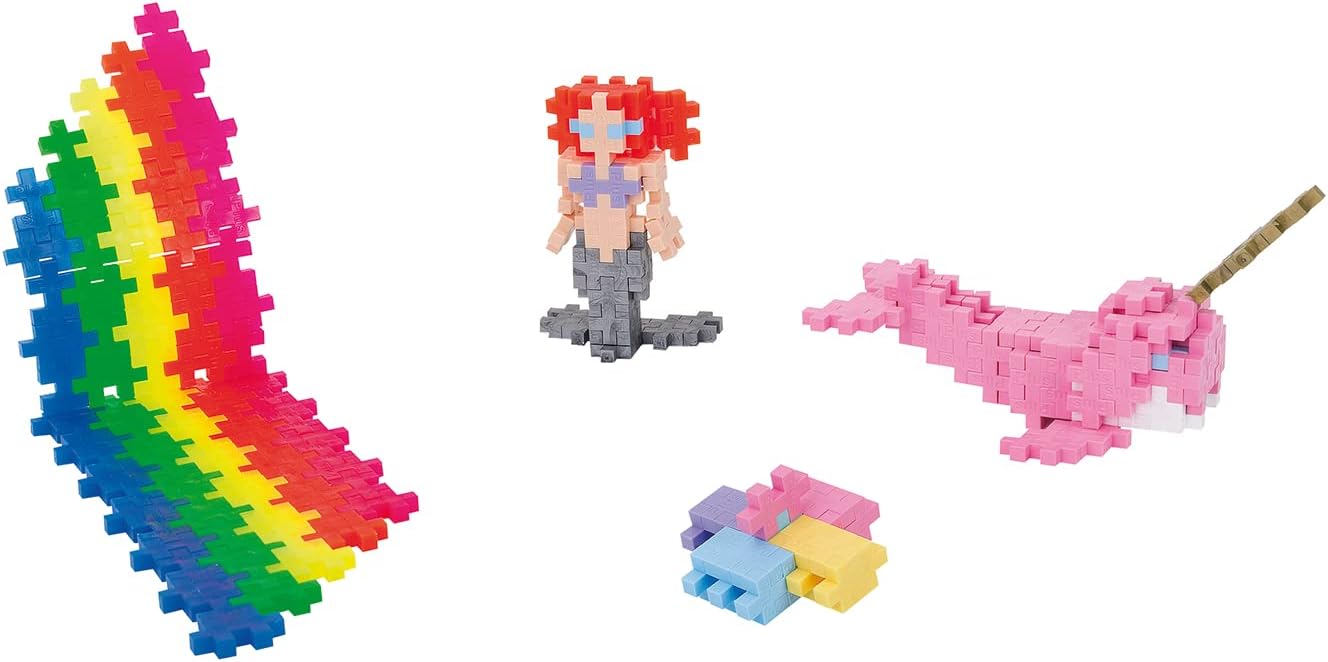 Plus Plus - Learn to Build Super Set - Pastel Mix, 1,200 Pieces w/ 4 Baseplates - Construction Building Stem/Steam Toy, Interlocking Mini Puzzle Blocks for Kids