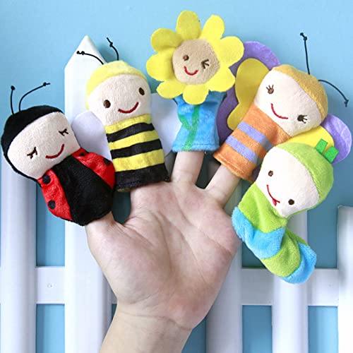 Liwein 5 Stück Fingerpuppen, Niedliche Fingertiere Baby Story Time Requisiten Spielhandschuh Klein Tier insekten Fingerpuppe Set für Geschichte Zeit Kindergeburstag Gastgeschenk Mitgebsel Fingerpuppen