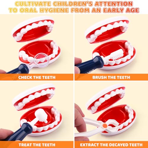 Dentist Play Set, Educational Dentist Kit for Kids, Doctor Kit for Toddlers 3-5 with Realistic Medical Tools, Pretend Play Toys for Boys & Girls - Image 5