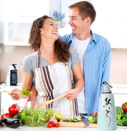 WDCDYQDH Öl- und Essig-Menage, handgefertigter Keramik-Olivenöl- oder Essigflaschenspender 300 ml/2 Stück 6 WDCDYQDH Öl- und Essig-Menage, handgefertigter Keramik-Olivenöl- oder Essigflaschenspender 300 ml/2 Stück