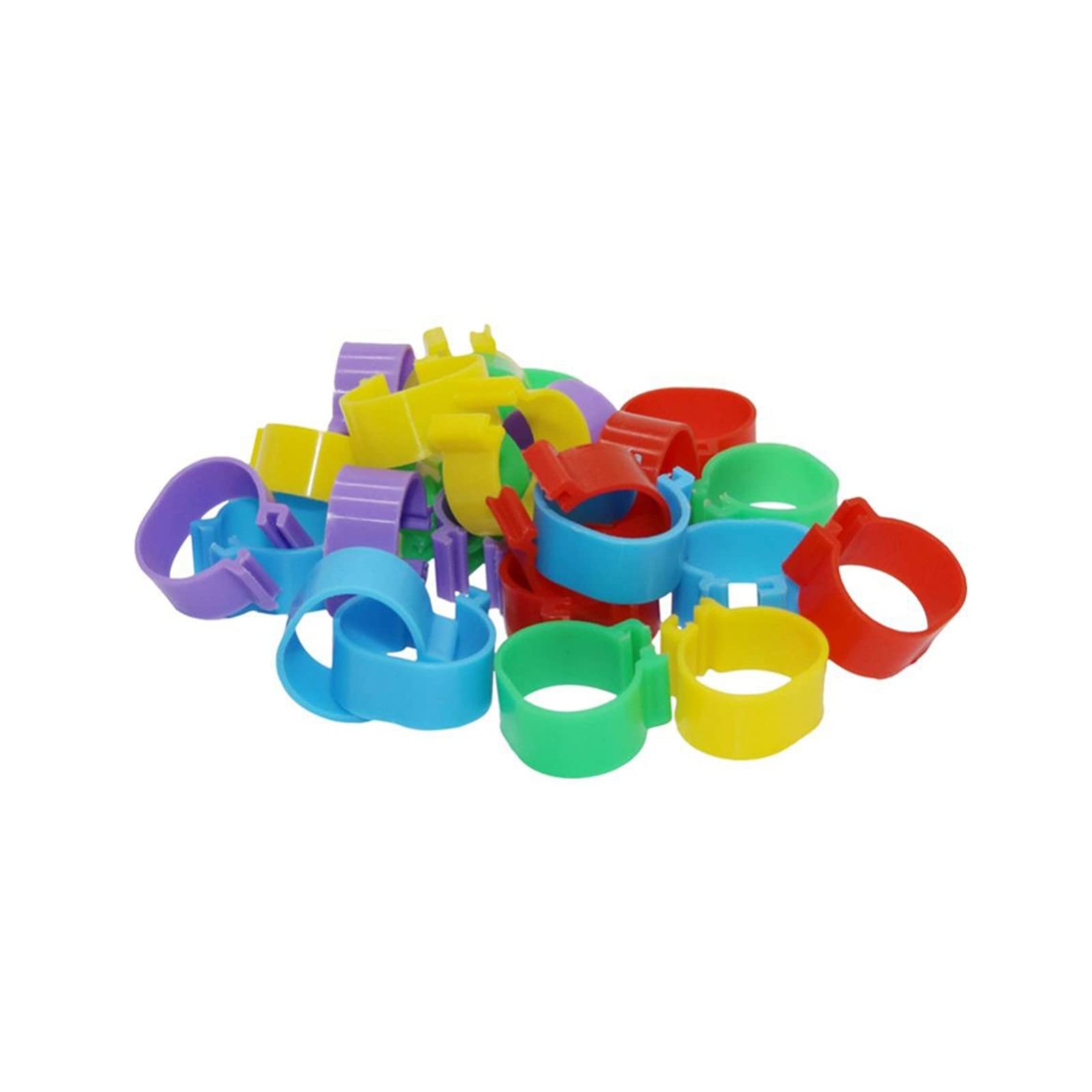 Bandas de identificación de aves de corral, anillos de plástico duraderos, paquete de 100 unidades para pollos y palomas, fáciles de usar y coloridos, ideales para pájaros de granja y patio trasero