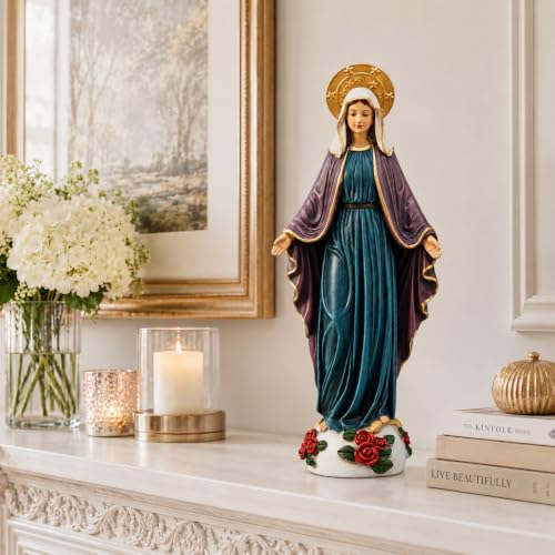 Figura Virgen María de 9 pulgadas en poliéresina miniatura 3