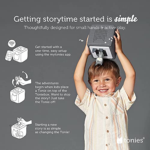Image of Toniebox 1 Audio Player Starter Set with Playtime Puppy - Listen, Learn, and Play with One Huggable Little Box - Gray