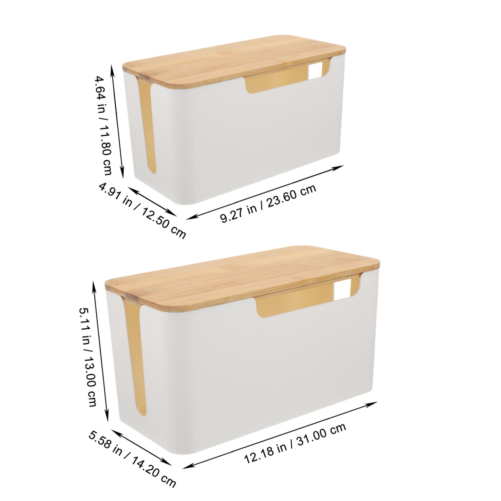 jojofuny 2stücke Kabelmanagementbox Kabelorganisatorbox Drahtmanagementbox für Kabel und Stromkabel Aufbewahrungsbox zum Verstecken von Kabeln und Steckdosenleisten