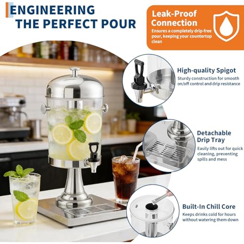 Distributeur de boissons de 8 L avec robinet pour simplifier le service - 4