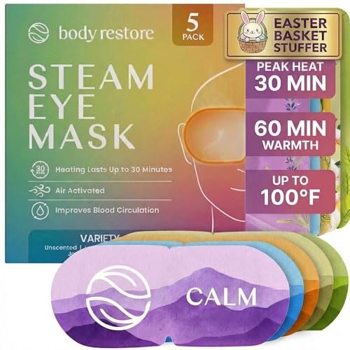 Body Restore Heated Eye Mask 5 Pack – Easter Basket Stuffers, Easter Birthday Gifts for Women &...
