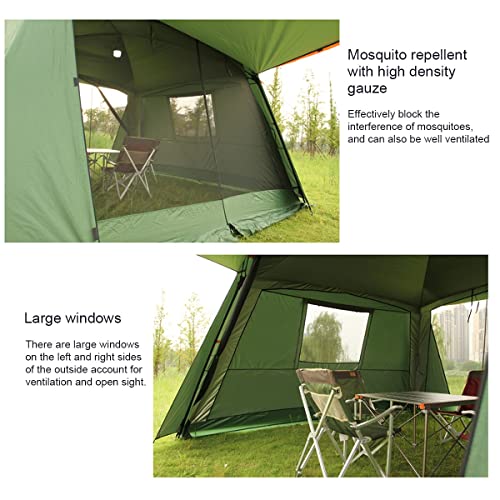 Tente de camping 6-10 personnes étanche à double couche pour éviter l'humidité sous la pluie - 5