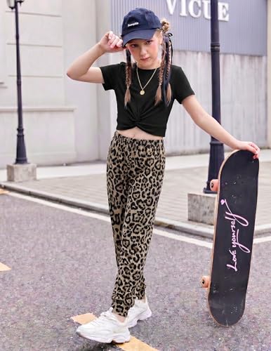 Image of Arshiner Girls Clothing Sets Tie Dye Twist Front Tops & Sweatpants Outfits Sportwear Sweatsuits Tracksuits 4-13 Year