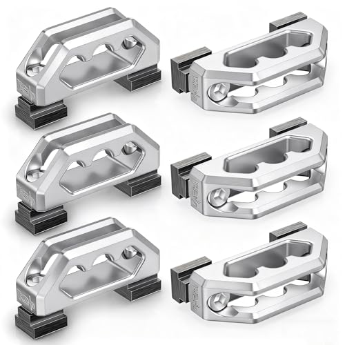 Image of RENO Bed Rail Cleats, Tie Down Anchors for Cargo Trailer Compatible with Tacoma Tundra Gladiator Truck, Replaces PT278-35160 /35111 /35112 /35100-S1 /35050-S1 PT785-35050-S1 (Aluminum, Silver, 6PCS)