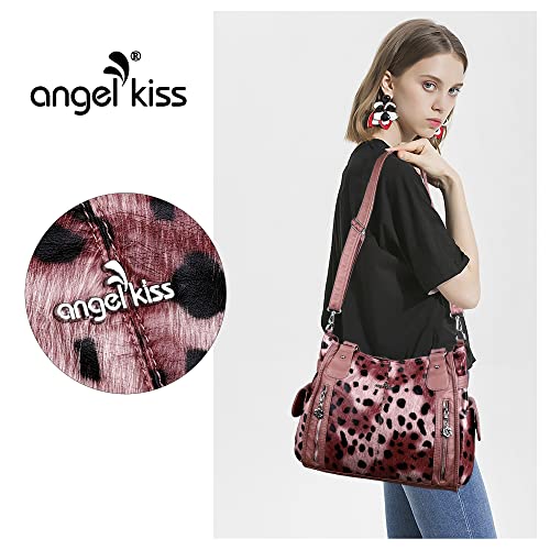 Image of Angel Kiss Handbags for Womens Top-Handle Hobo Purse Roomy Casual Shoulder Bags PU Tote Satchel Purse for Women