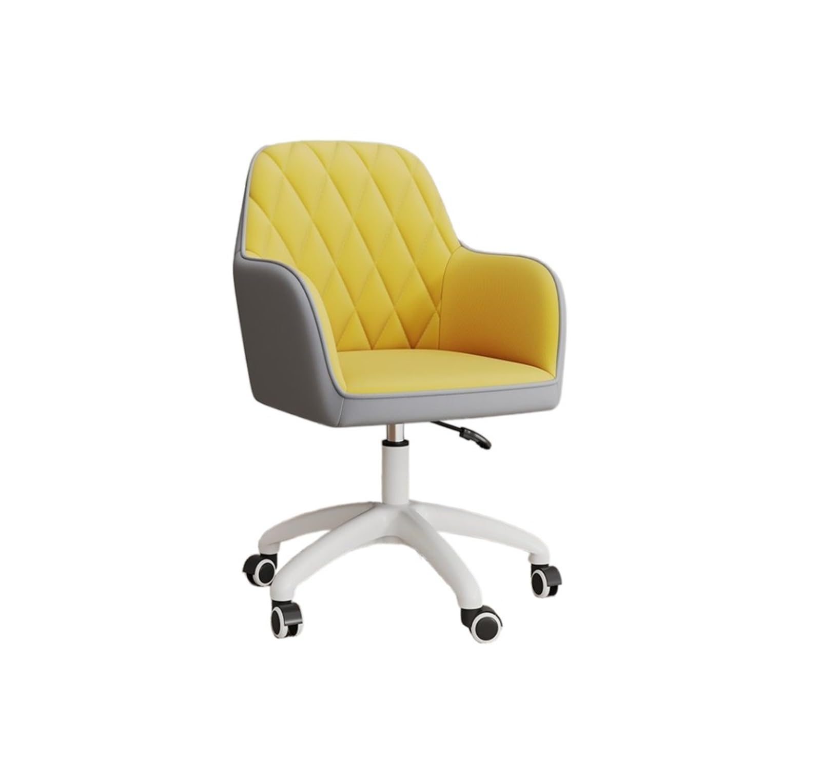 Chaise pivotante améliorée DKSNAJ avec assise en tissu respirant gris et jaune