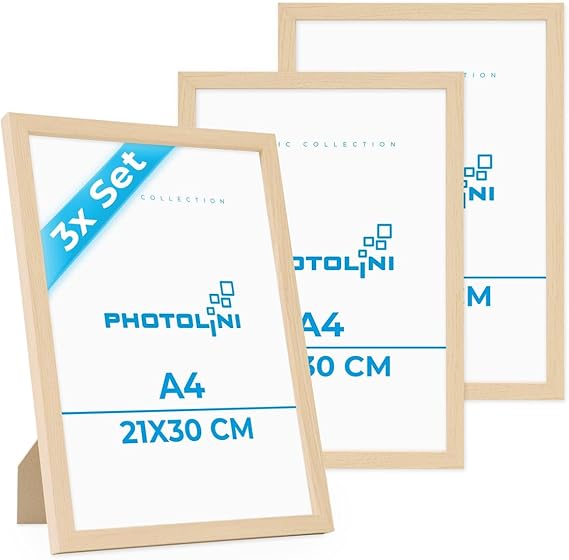 Your Design Bilderrahmen Set 3er - 50x70 Cm Eiche Hell Mit Acrylglas