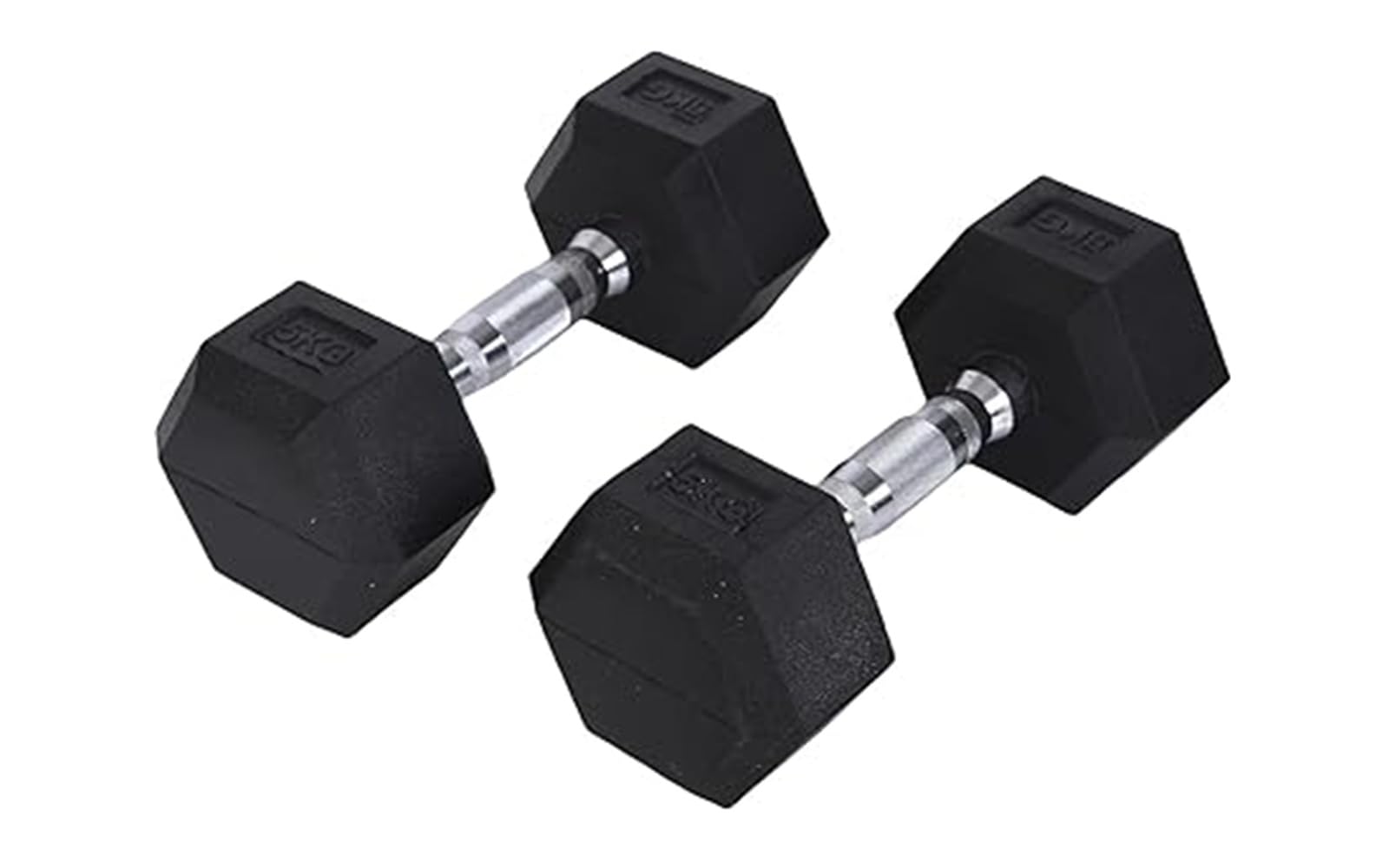 Endless Para 5 kg (2 x 30 kg) heksagonowe gumowe coated Dumbbell | Black | Materiał: żelazo i guma | Idealny do kulturystyki, fitnessu, podnoszenia wagi i treningu w domu lub na siłowni