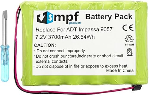 Reemplazo de batería de 3700mAh 6PH-H-4/3A3600-S-D22 compatible con DSC Impassa 9057, SCW9057, SCW9055, SCW9057G-433 y ADT 17000145, 17000152 Panel