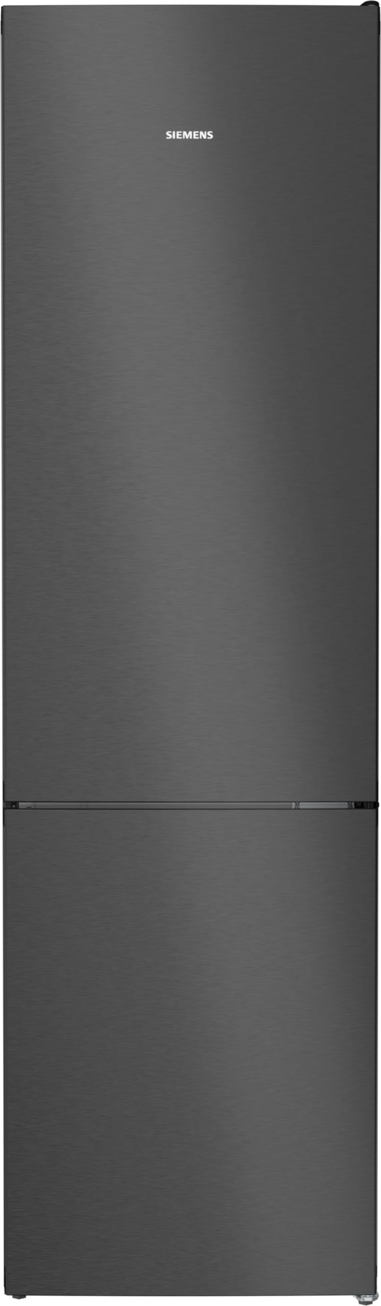 Siemens KG39N2XAF Stand-Kühl-Gefrier-Kombination iQ300, freistehende Kühlkombination mit Gefrierbereich unten 203x60 cm, 260L Kühlen, 103L Gefrieren, noFrost, hyperFresh, LED-Beleuchtung, BlackSteel