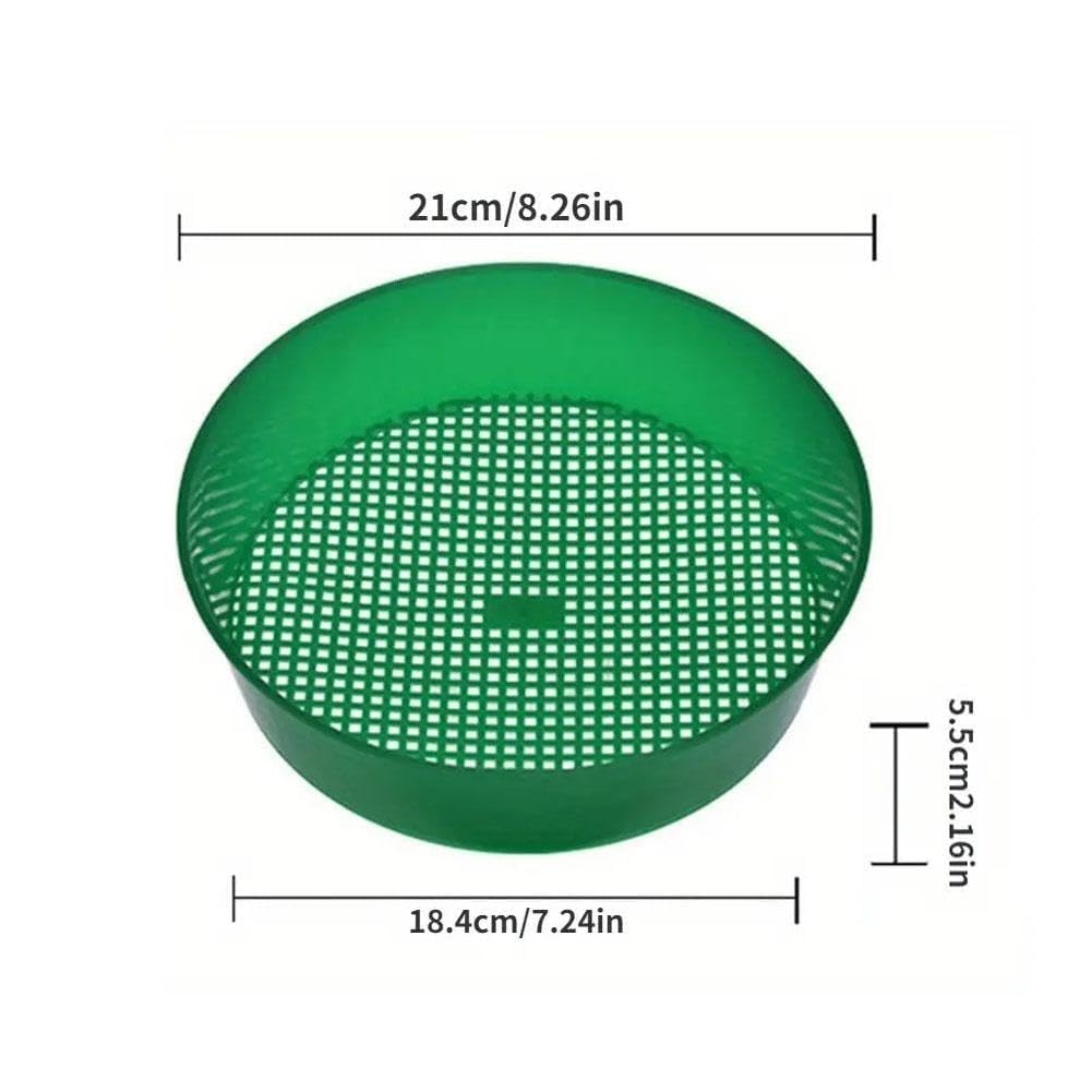 Rock Garden Sieve Soil Sifter, Round Plastic Soil Sifting Pan Sand Sifter Set, Sieves Sifting Soil, Large So Pan Sifter - Image 3