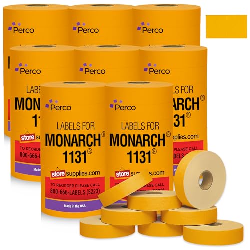 Pricing Labels for Monarch 1131 Fluorescent Orange - 160,000 Labels w/ 64 Rolls Value Pack, 8 Sleeves - Made in USA