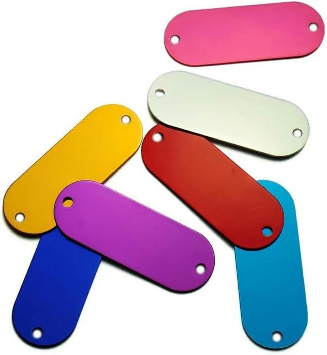 Lot de 100 étiquettes d'identification personnalisées pour chien, étiquette anti-perte pour collier d'animal de compagnie, plaque signalétique vierge pour animal de compagnie, nom d'identification po