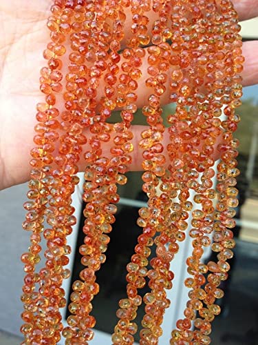 Saphir orange briolettes pour créer vos bijoux d'été bohème chic