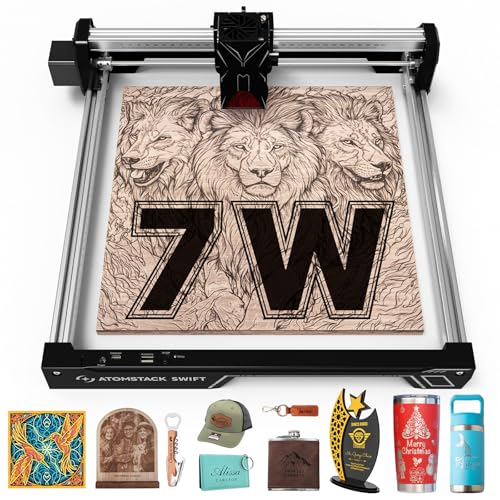 ATOMSTACK Swift 7W Graveur Laser,Machine de Gravure Haute Précision 0,01mm pour Personnalisation en Série DIY, Découpeur Laser Pour Bois, Acrylique Zone de...