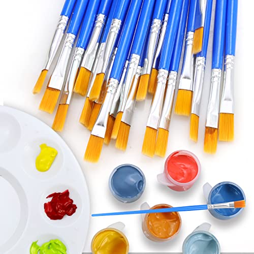 Aroic 180Pcs Flat Paint Brushes Set, Small Brushes Bulk Nylon Hair For Kids Acrylic Oil Watercolor Artist, Professional Painting For Classroom Students #TOP1