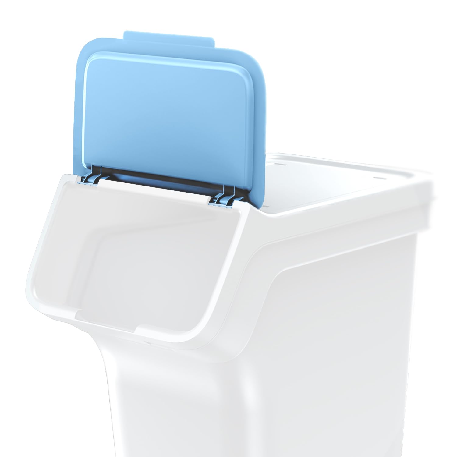 Set di 4 Bidoni Cestini Pattumiere StackBox | Bianchi | Impilabili | Raccolta Differenziata Riciclaggio | in Plastica | 100 Litri (4x25L) | per Casa Interni
