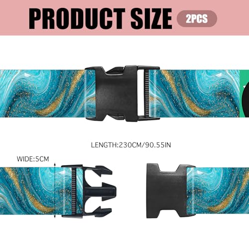 Image of Nuxovilar Luggage Straps Set for Suitcase 1.96x90.5in Polyester