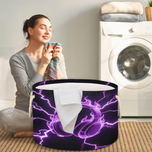 Panier à linge pour jouets et couvertures idéal pour désencombrer le salon - 6
