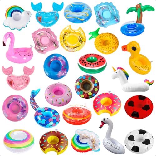 Kit 20 Boia Porta Copos Para Piscina Boia Inflável Piscina Vários Formatos (Variadas)