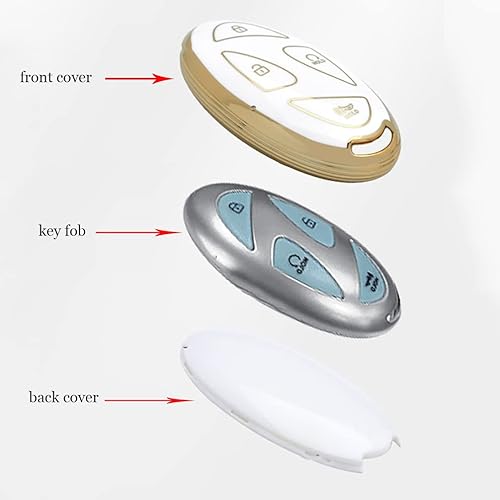 Miniatura 4 de ontto Funda para llavero de 7 botones compatible con llave inteligente Hyundai 2023, carcasa de TPU duradera para llave de automóvil, protección