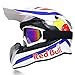 Produktbild Motocross Helm,Motorradhelm Fahrradhelm Fullface Helm Herren- und Damenlokomotiven Bergrennen Radfahren bergab Hochrennen DOT/ECE-Zertifizierung Brillenhandschuhe Red Bull A,S