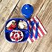 Re-Play 3x3 Divided Toddler Plates and Utensils Set - Toddler Forks and Spoons Set - Dishwasher and Microwave Safe - Made in USA - True Blue