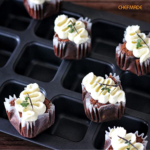 Chefmade Brownie Cake Pan, Nonstick 12 Cavity Square Muffin Bakeware #TOP6