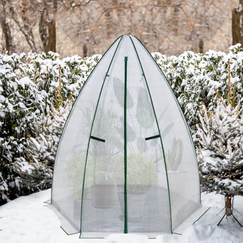 EAGLE PEAK 8x6 Portable Walk-in Pop up Greenhouse and Bubble Film Cover Mini Dome Greenhouse