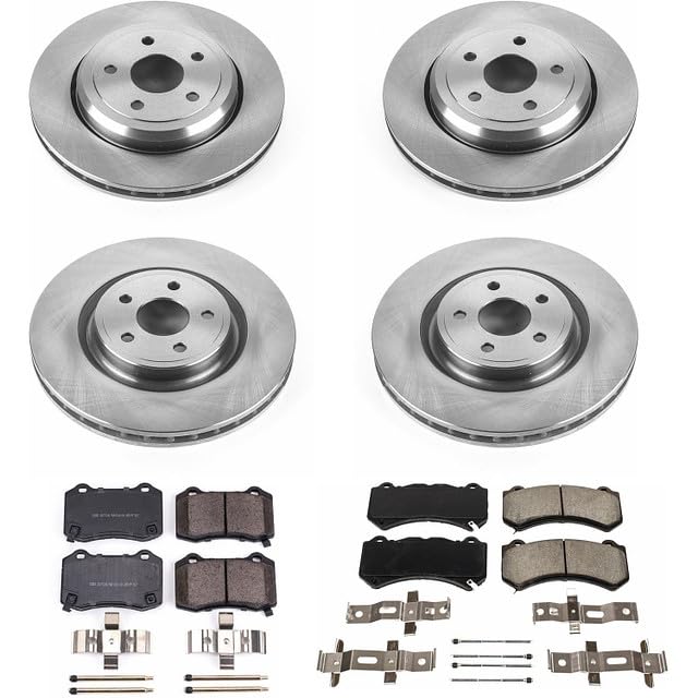 Image of PowerStop Front and Rear Brake Kit for Jeep Grand Cherokee 2012-17 - Z17 Ceramic Brake Pads & Disc Rotors Replacement, KOE5958