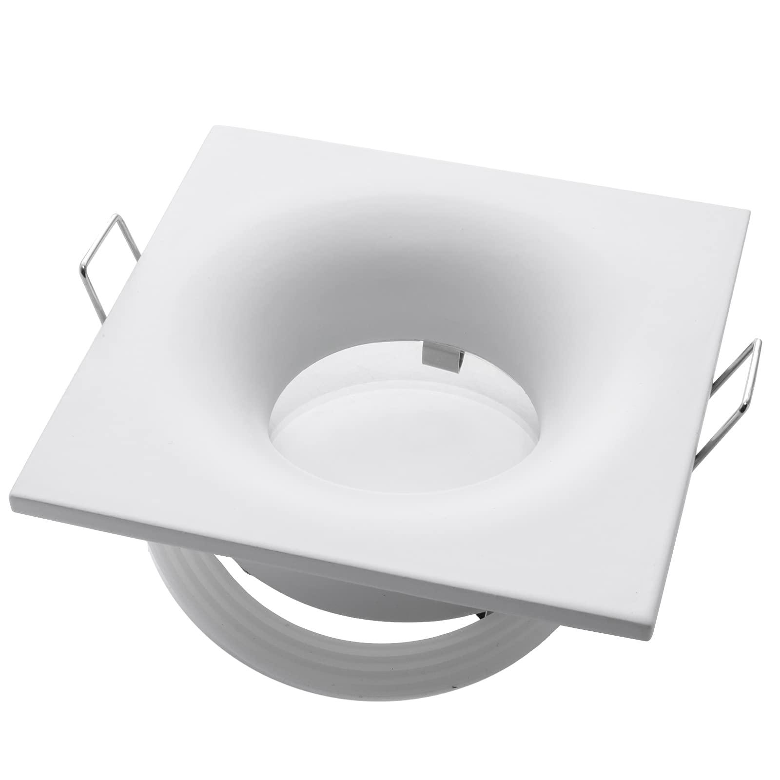 Planetitaly Porta faretto bianco quadrato IP65 box doccia bagno turco sauna incasso 70mm supporto luci LED GU10 MR16 GU5.3