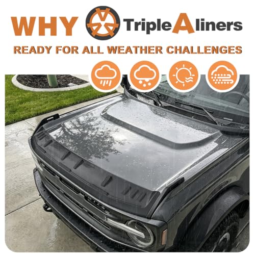 Image of TripleAliners Hood Bug Deflector Protector for 2021-2026 Ford Bronco