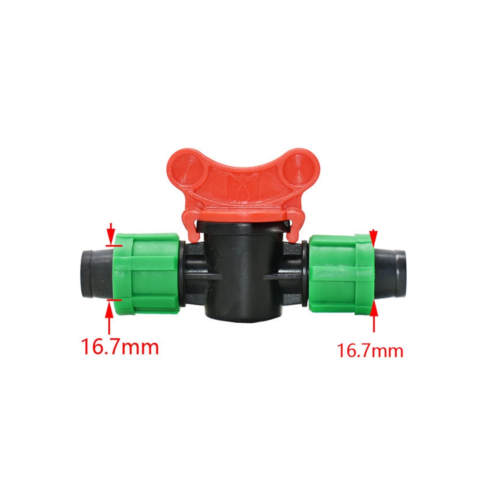 Raccordi per irrigazione a goccia 20 pezzi di connettore for rubinetto da giardino for nastro di irrigazione a goccia da 16 mm, valvola dell'acqua da 1/2 pollice maschio a valvola for nastro di irriga