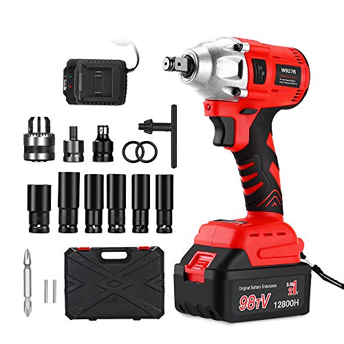 21V Brushless Cordless Impact Wrench, Electric Torque Driver Motor, Variable Speed Trigger Tool